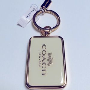 Coach Horse and Carriage Bag Charm Attached Split Key Ring.
